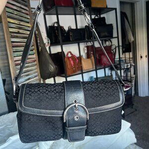Coach Black Soho Signature Shoulder Handbag